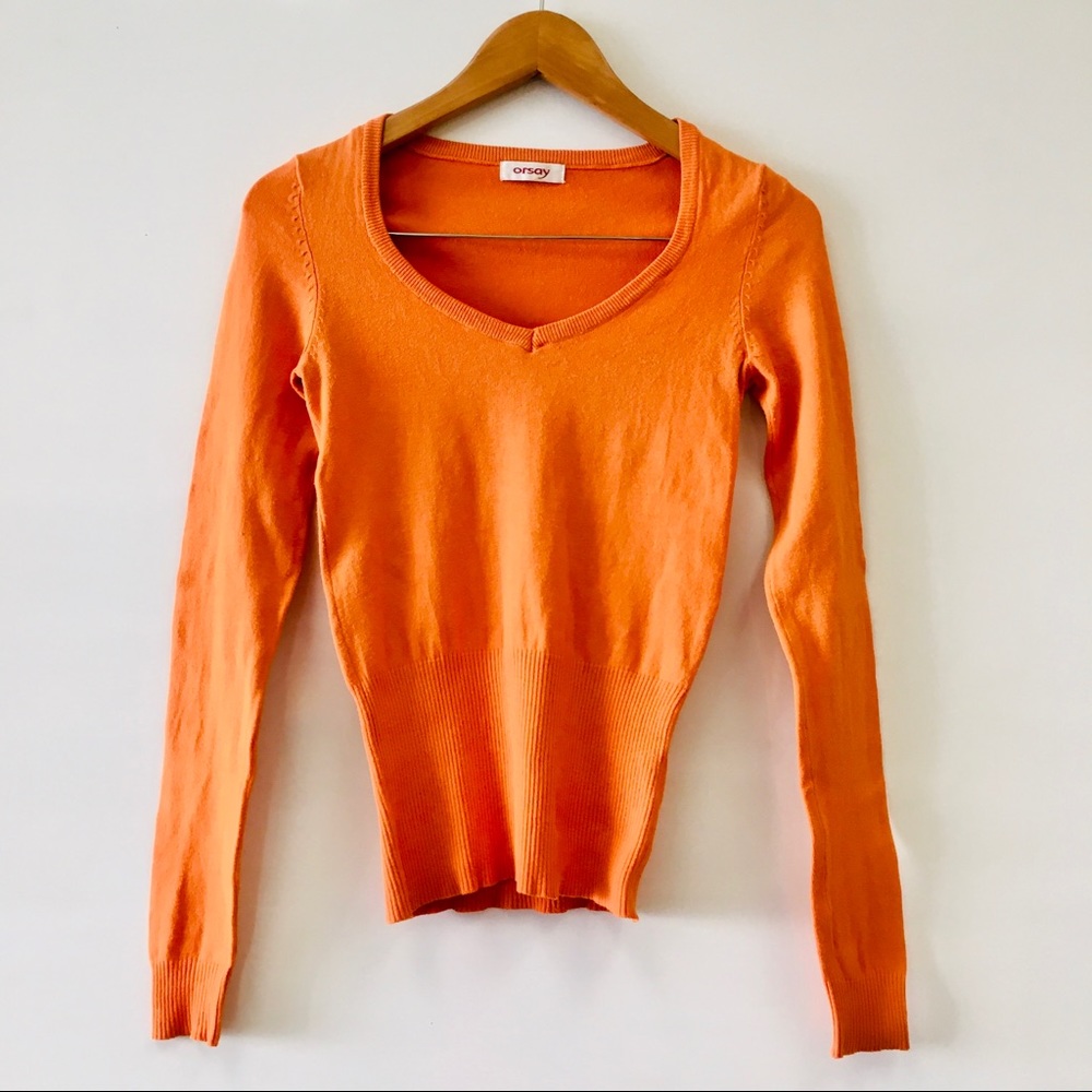 EUC 🍊Orsay Orange V-neck sweater
